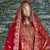 Red Thread Embroidered Mulberry Silk Semi Stitched Bridal Lehenga