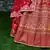Red Thread Embroidered Mulberry Silk Semi Stitched Bridal Lehenga