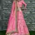Pink Thread, Dori, Zari, and Sequins embroidered with stone work art silk semi stitched bridal lehenga
