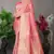 Light pink woven Faux kanchipuram silk saree with blouse