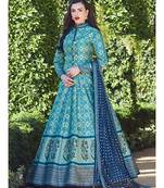 Partywear Designer Firozi Heavy Soft Killer Silk Salwar Suit