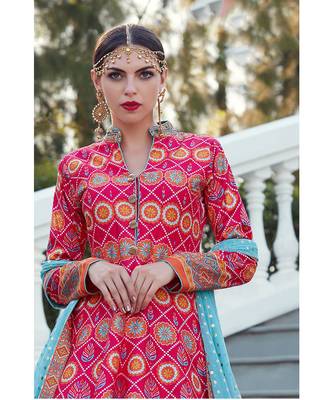 Partywear Designer Pink Heavy Soft Killer Silk Salwar Suit 2