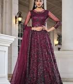 Hot-pink sequins net salwar