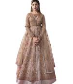 Light-onion-pink embroidered net salwar