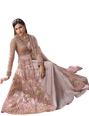 Light-onion-pink embroidered net salwar 3