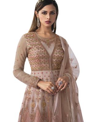 Light-onion-pink embroidered net salwar 4
