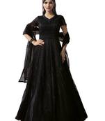 Black embroidered net salwar