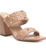Fischer Block Heel Sandals in Nude