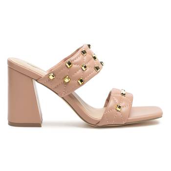 Fischer Block Heel Sandals in Nude 2