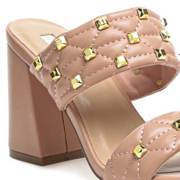 Fischer Block Heel Sandals in Nude 4