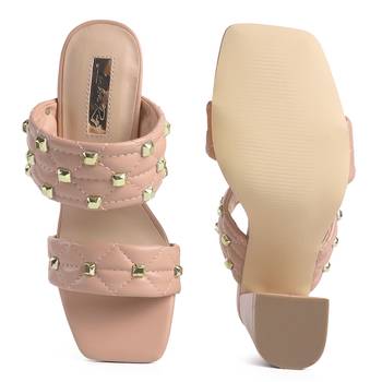 Fischer Block Heel Sandals in Nude 5