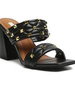 Fischer Block Heel Sandals in Black