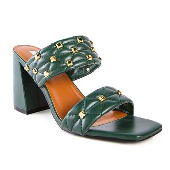 Fischer Block Heel Sandals in Green 1