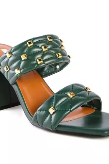 Fischer Block Heel Sandals in Green