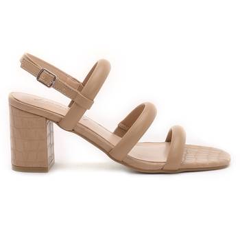Slater Croc Slingback Block Sandals in Nude 2