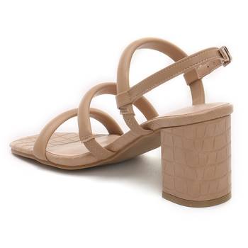 Slater Croc Slingback Block Sandals in Nude 3