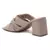 Knope Interwoven Straps Mid Heeled Sandals in Beige