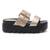 Metal Buckle Platform Sandals in Gold