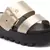 Metal Buckle Platform Sandals in Gold