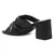 Knope Interwoven Straps Mid Heeled Sandals in Black