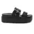 Metal Buckle Platform Sandals in Black