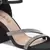 Black Rhinestone Evening Heel Sandals   