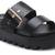 Metal Buckle Platform Sandals in Black