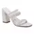 Woven Strap Casual Block Sandals in White