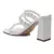 Woven Strap Casual Block Sandals in White