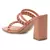 Woven Strap Casual Block Sandals in Coral