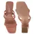 Woven Strap Casual Block Sandals in Coral