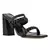 Woven Strap Casual Block Sandals in Black