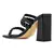 Woven Strap Casual Block Sandals in Black