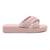 Quilted Pink Platform Slides