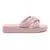 Quilted Pink Platform Slides