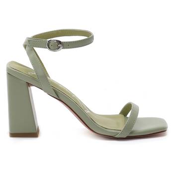 Mint Green Square Toe Block Heeled Sandal 2