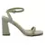 Mint Green Square Toe Block Heeled Sandal