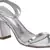 Silver Square Toe Block Heeled Sandal