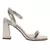 Gold Square Toe Block Heeled Sandal