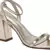 Gold Square Toe Block Heeled Sandal