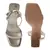 Gold Square Toe Block Heeled Sandal