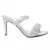 Gather Straps Slip-On Heeled Sandal in White