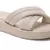 Quilted Beige Flat Slides
