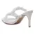 Gather Straps Slip-On Heeled Sandal in White