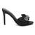 Bow Tie High Heeled Black Sandal