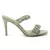 Gather Straps Slip-On Heeled Sandal in Mint Green