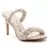 Gather Straps Slip-On Heeled Sandal in Beige