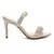 Gather Straps Slip-On Heeled Sandal in Beige