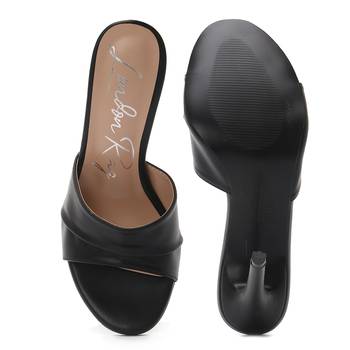 Black High Heeled Sandals 5