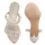 Gather Straps Slip-On Heeled Sandal in Beige